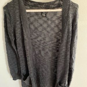 Semi-Sheer Dark Grey Cardigan